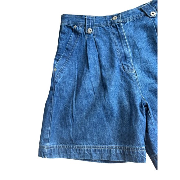 BILL BLASS Vintage 100% Cotton Pleated High Waist Mom Denim Shorts Size 14 NEW N - Picture 6 of 10